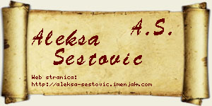 Aleksa Šestović vizit kartica